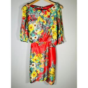 Bisou Bisou by Michele Bohot Floral Dress Women's 14